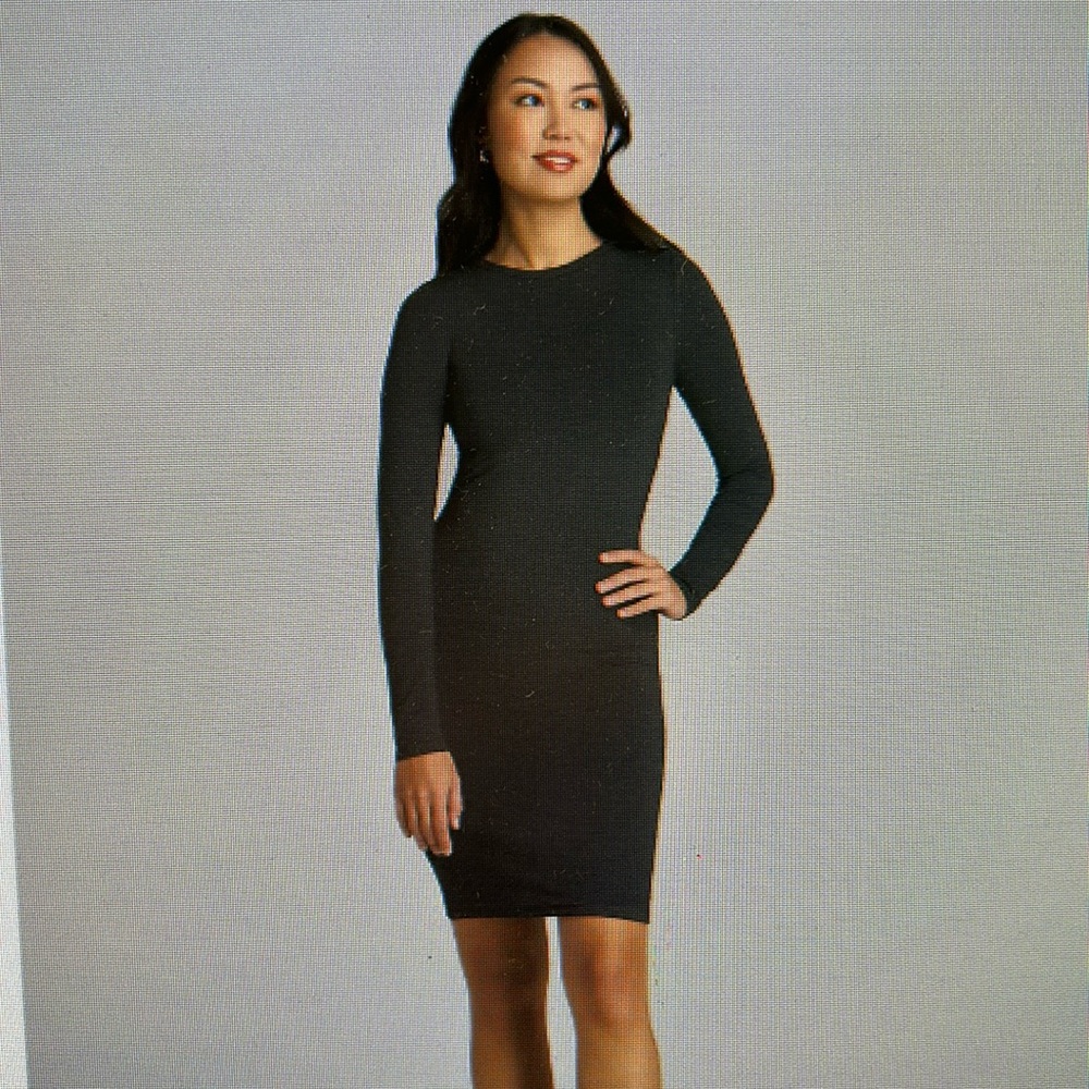 Long sleeve body con dress